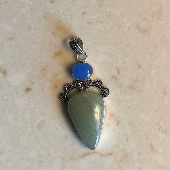 NWOT Sundance Woodland Arrow Pendant Blue Chalcedony Aventurine Sterling